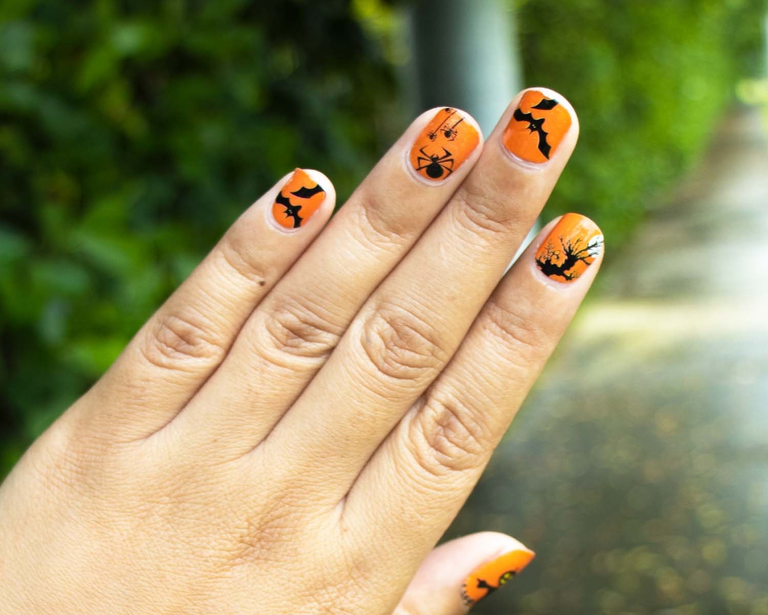 orange halloween nail designs