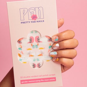 Pastel Floral Negative Space Nail Polish Wraps Transparent Spring Floral Nail Strips Pretty Fab Nails image 7