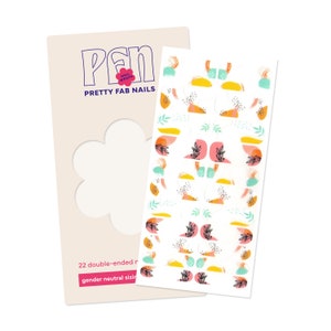 Pastel Floral Negative Space Nail Polish Wraps Transparent Spring Floral Nail Strips Pretty Fab Nails image 8