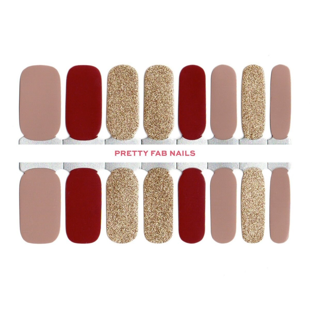 Gilded Mahogany Gilded Mahogany Nail Wraps Red With Gold Glitter