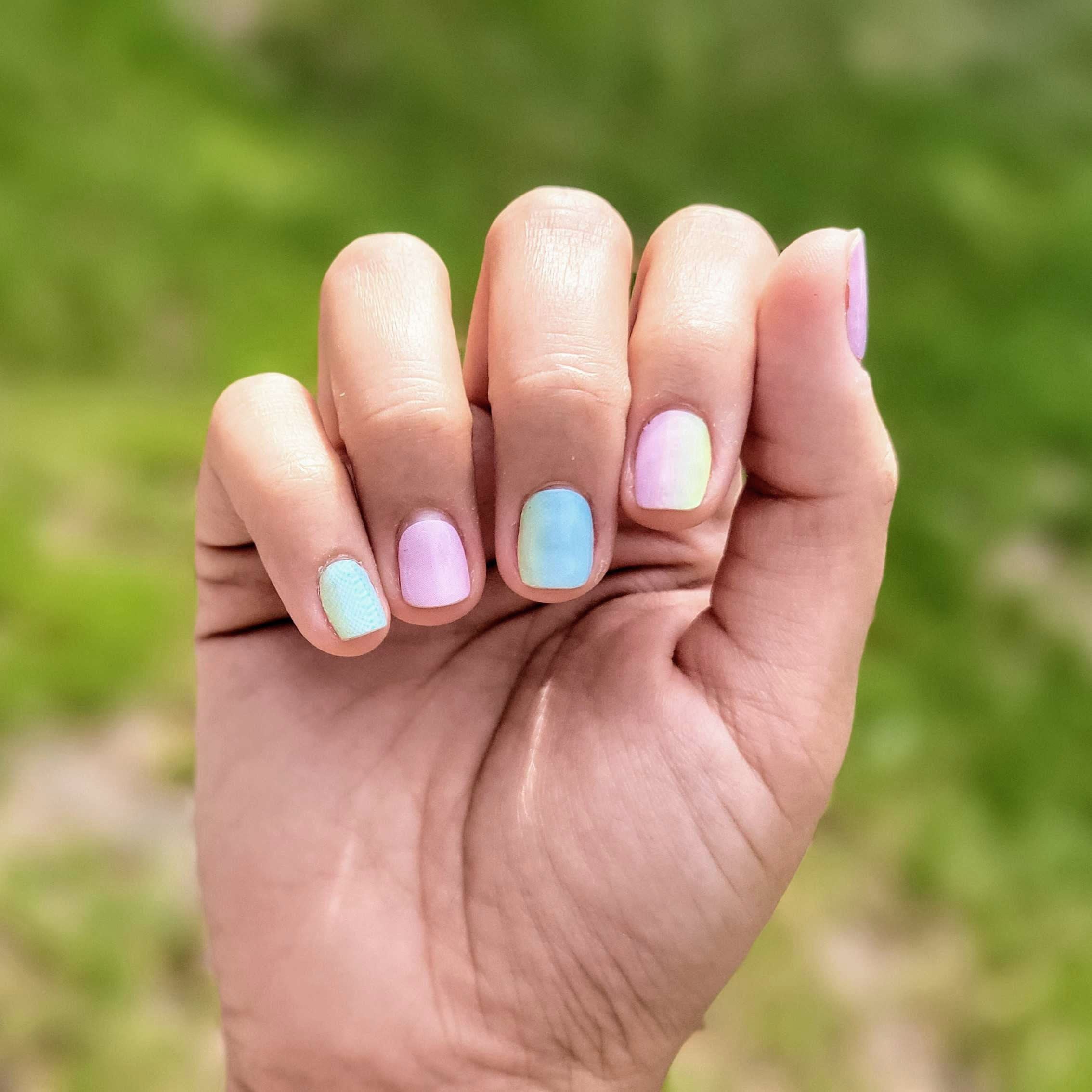 Prairie Beauty: NAIL ART: Purple Pastel Reverse Stamped Easter Nails