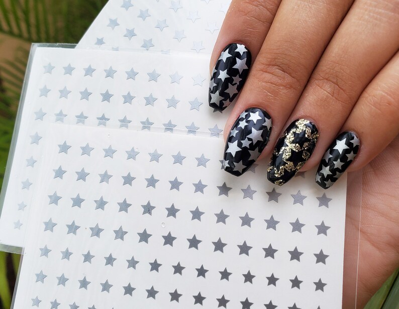 Star Nail Decals Tiny Star Nail Art Stickers Etsy