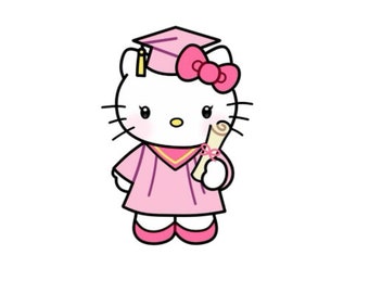 H.K Kawaii Kitty Graduation Png File