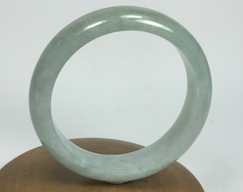 53mm Icy Apple Green with Golden Honey Comb Authentic River Burmese Grade A Jadeite Jade Bangle/Fei Cui/Healing Stone/JD330