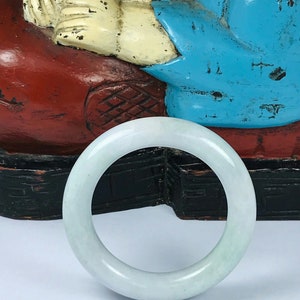 52.8mm Burmese Jadeite Bangle: Apple Green Fei Cui Healing Stone