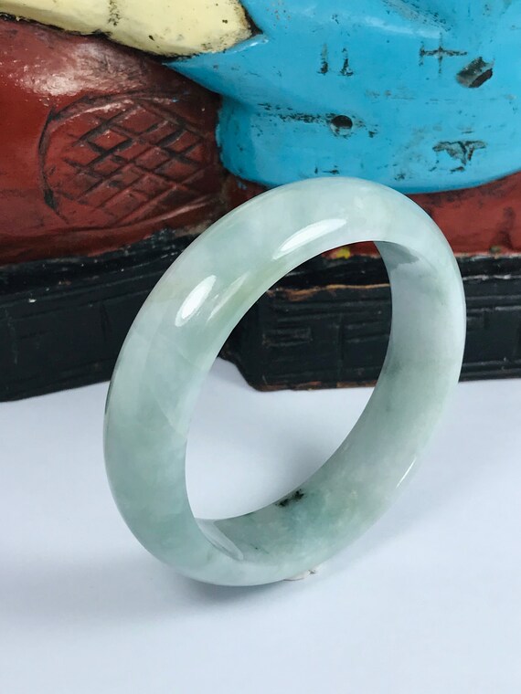 58.8mm Icy Apple Green with Milky White Genuine A… - image 6