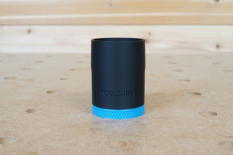 May include: A black tool holder with a blue base and the text "TOOLCURVE" printed on the side.