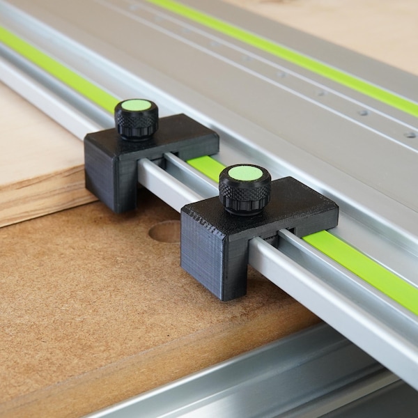Topes de caída para rieles guía Festool (par de 2) para rieles guía de sierras de incisión Festool
