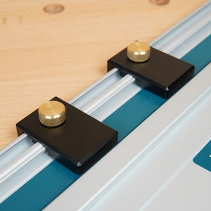 Aluminum Guide Rail Limit Stops Compatible with Makita Track Saw Rails - Pair of 2
