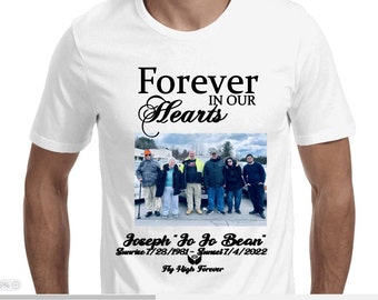 Forever in our hearts shirt, Custom Memorial Shirts In Loving Memory Shirt Color, Gone but not forgotten,  custom memorial shirt,
