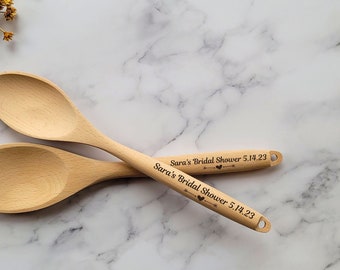 Bridal shower gift, personalized spoon bridal shower favors in bulk custom wood spoon laser engraved wood spoon bulk wood spoons in bulk