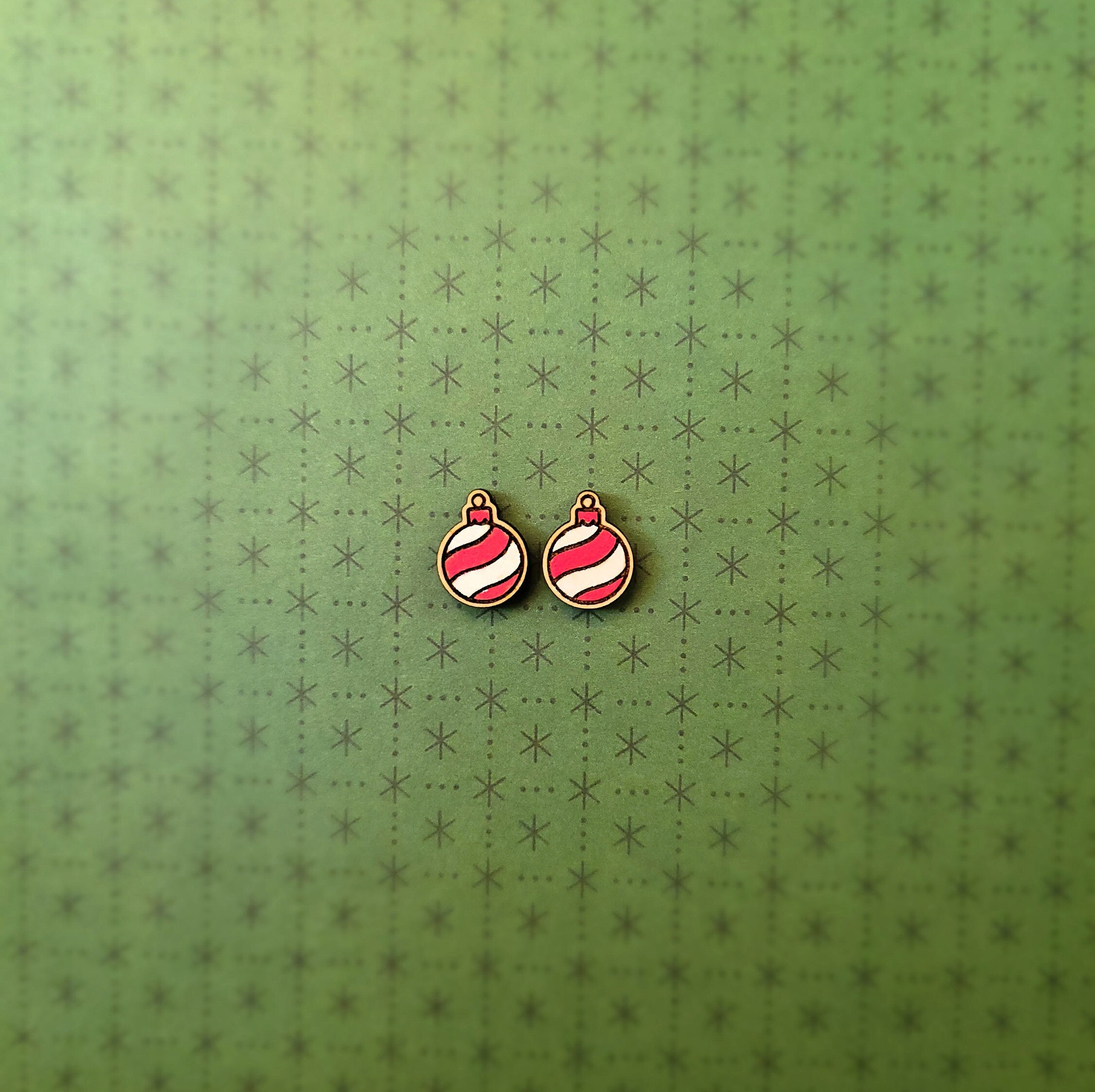 Christmas Stud Earrings Handmade Wood Earrings Gift for Etsy