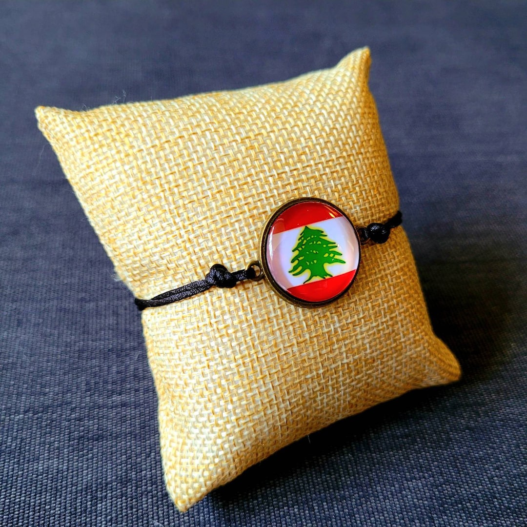 Lebanon Gift, Lebanon Jewelry, Lebanon Flag, Lebanon Bracelet, Lebanon