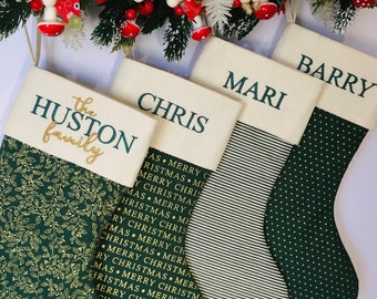 Personalised Christmas Stockings, Embroidered Christmas Stockings, Made To Order, Christmas Gift Ideas
