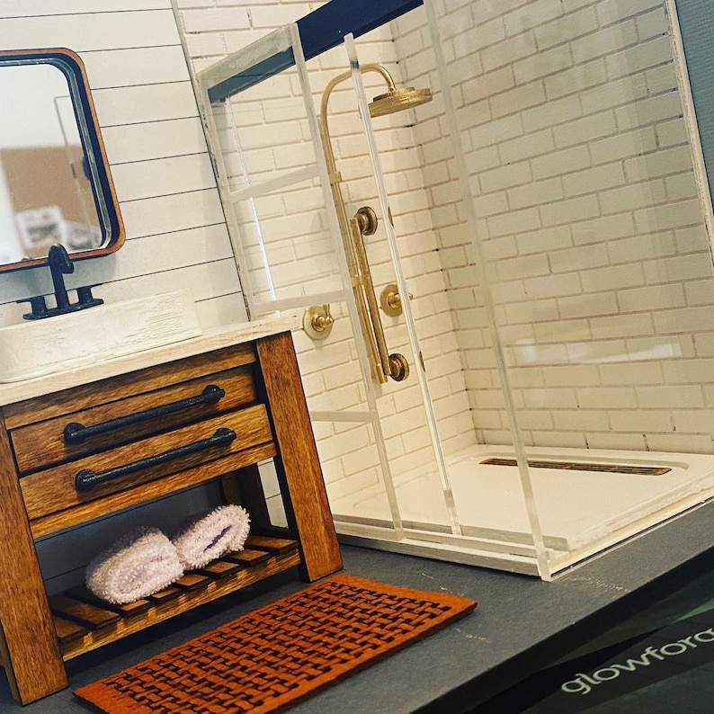 dollhouse miniature shower