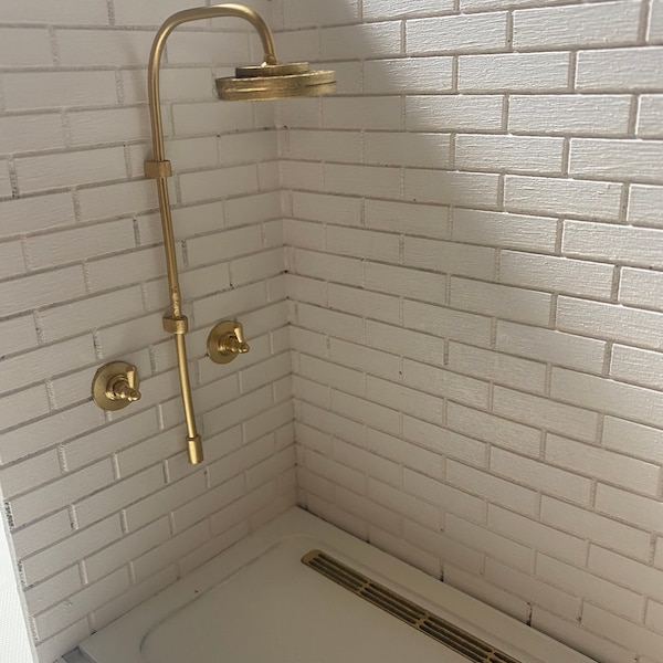 Miniature 1/12 scale - shower head faucet set