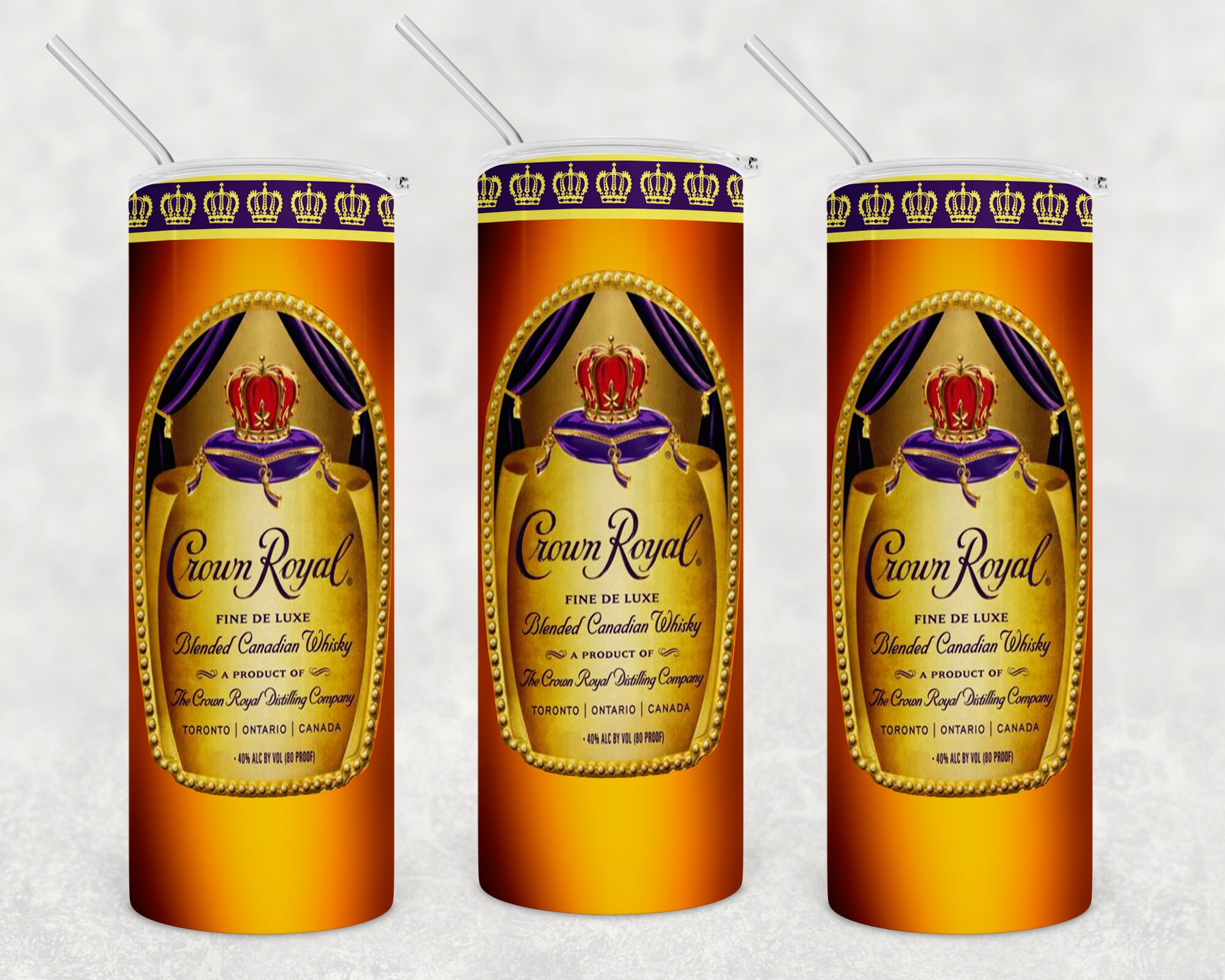 Crown Royal 20oz Skinny Straight Tumbler Design Template Etsy