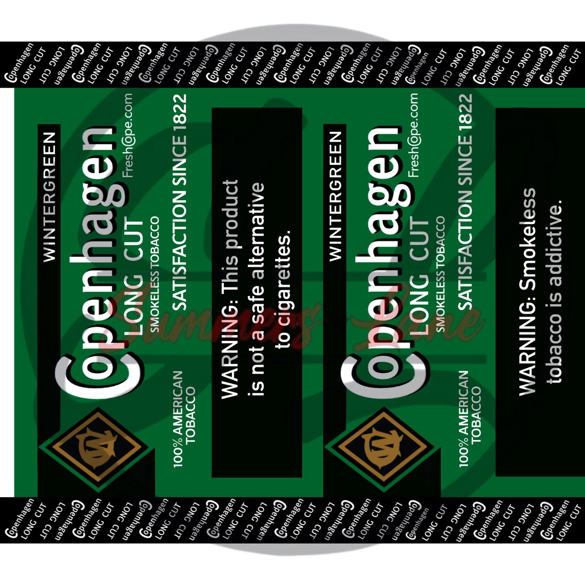 Copenhagen Long Cut Wintergreen 20oz Skinny Straight Tumbler Etsy