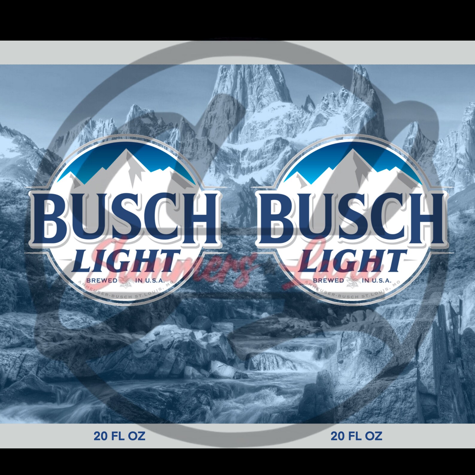 Busch Light 20oz Skinny & Straight Tumbler Design Template For Etsy