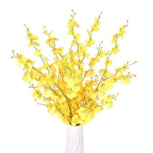 Artificial Orchid Silk Fake Flowers Faux Dancing Lady Orchids Stems Flower 10pcs for Home Office Party Hotel Yard Decoration Restaurant