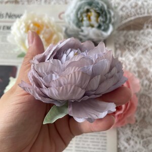 10-100pcs High Quality Artificial Peony Sage Green Flowers Dusty Blue Peony Silk Flowers for Wedding Bouquets Home Party Decor image 7