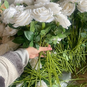 Tallos de flores artificiales, adecuados para flores casi falsas, tallos solo con hojas, sin cabeza de flores, alrededor de 42 cm