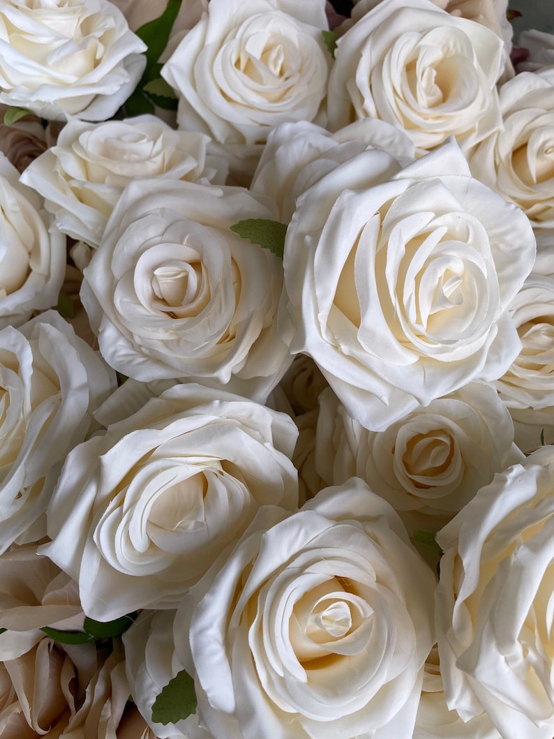 10100pcs Ivory Roses Fake Flower Heads in Bulk Wholesale Etsy