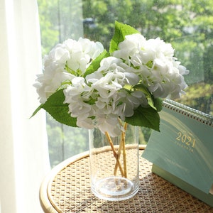 3-9pcs Real Touch Hydrangea Flowers Stems Artificial Flowers for Home Office Wedding Decorations