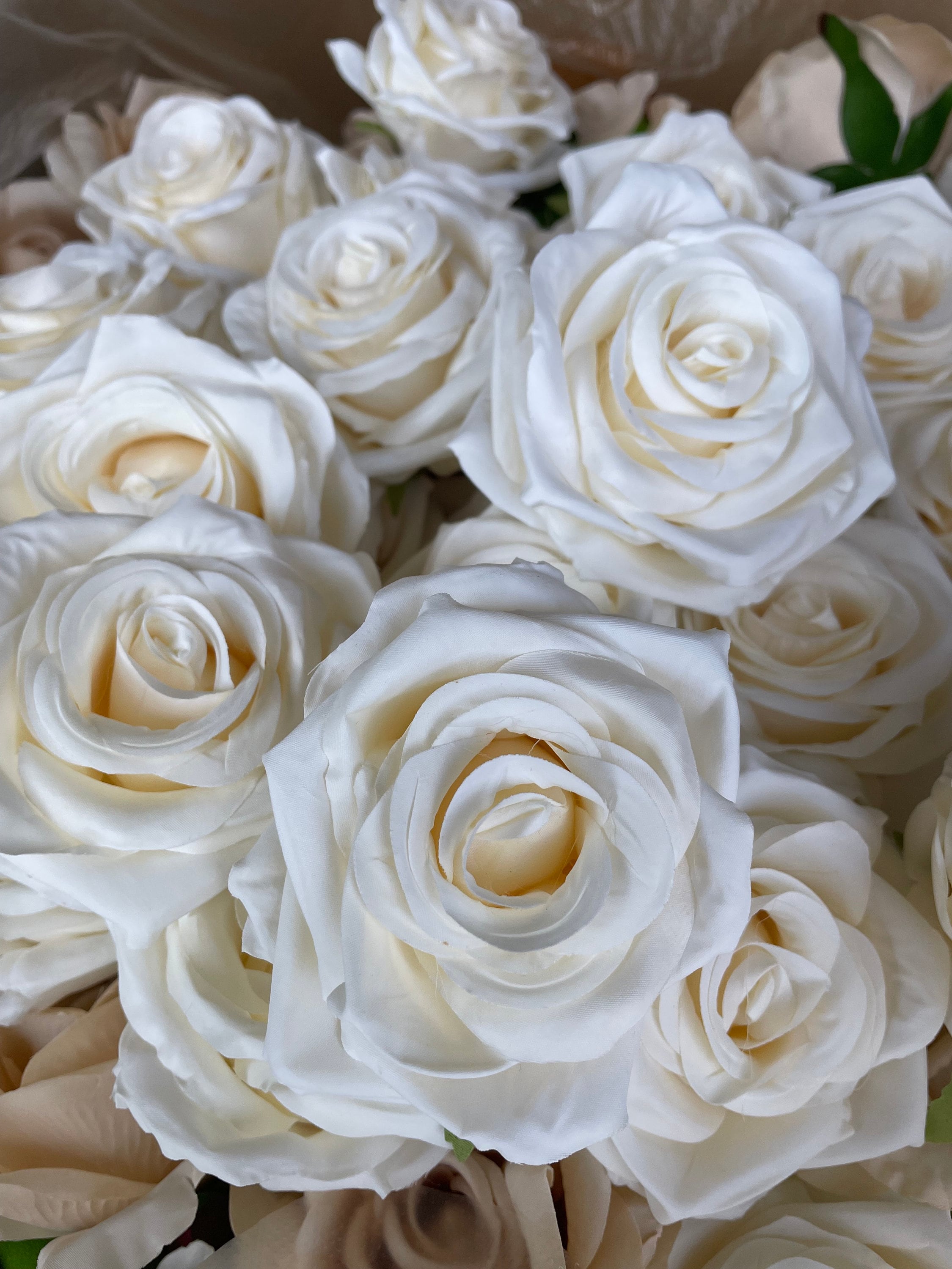 10100pcs Ivory Roses Fake Flower Heads in Bulk Wholesale Etsy