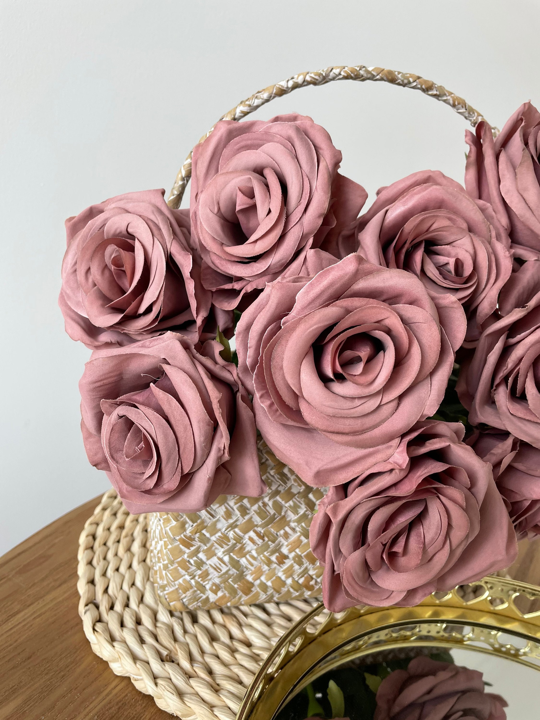 10pcs Dusty Rose with Long Stems Dusty Rose Wedding Flower for Etsy