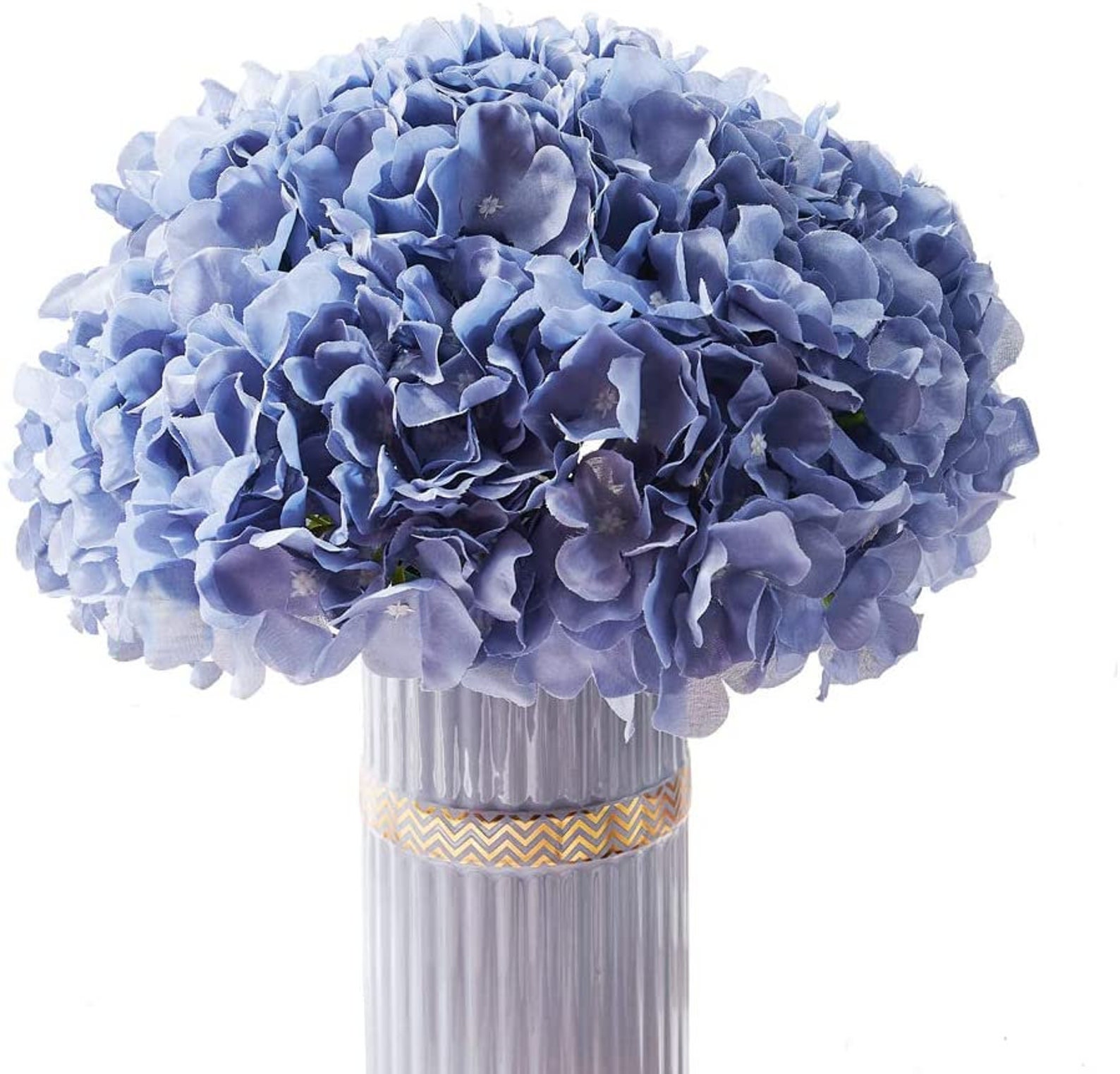 Pack of 10 Dusty Blue Artificial Flowers Hydrangea Silk Etsy Canada