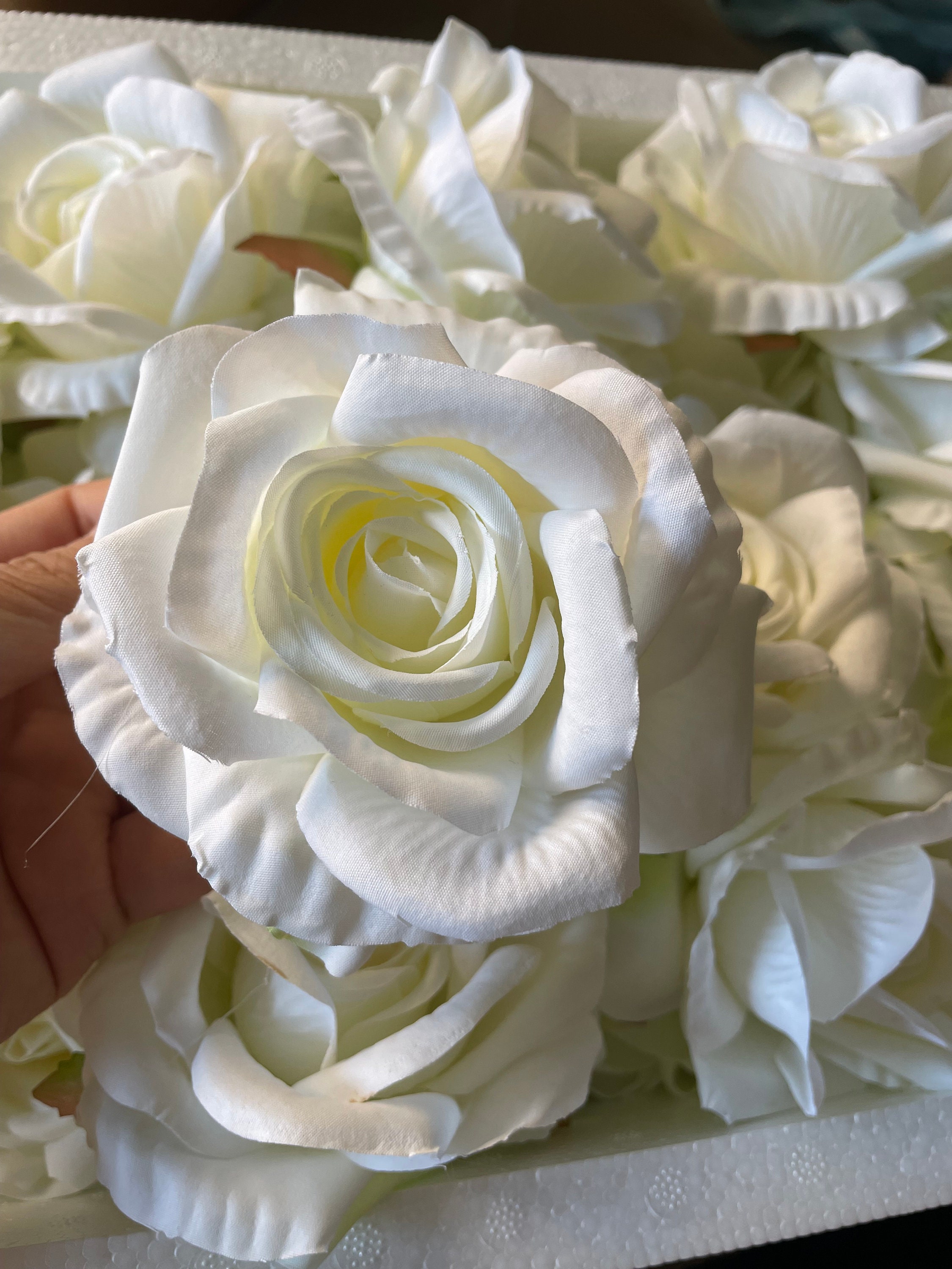 10100pcs Spring White Silk Roses Artificial Silk Flowers High Etsy