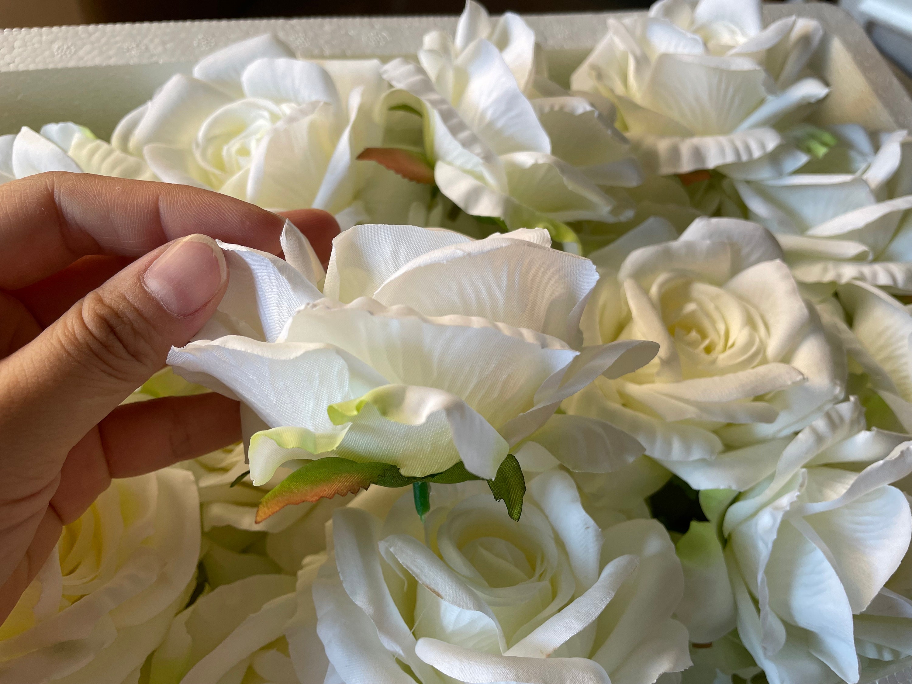 10100pcs Spring White Silk Roses Artificial Silk Flowers High Etsy