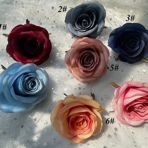 10-100pcs Dusty Rose Fake Roses Navy Blue Flowers Silk Roses Burgundy Flowers for DIY Wedding Bouquets Arrangements Party Baby Shower