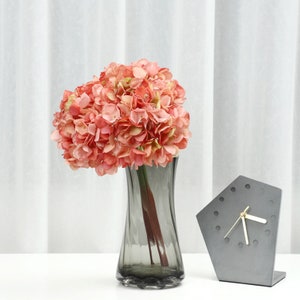 3-9pcs Artificial Hydrangea Flowers Stems Coral Silk Hydrangea Flowers Mauve Flowers for Home Office Wedding Decorations