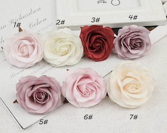 Boccioli di rosa polverosa, fiori artificiali da 7 cm, forniture per bouquet (50-100 pezzi)
