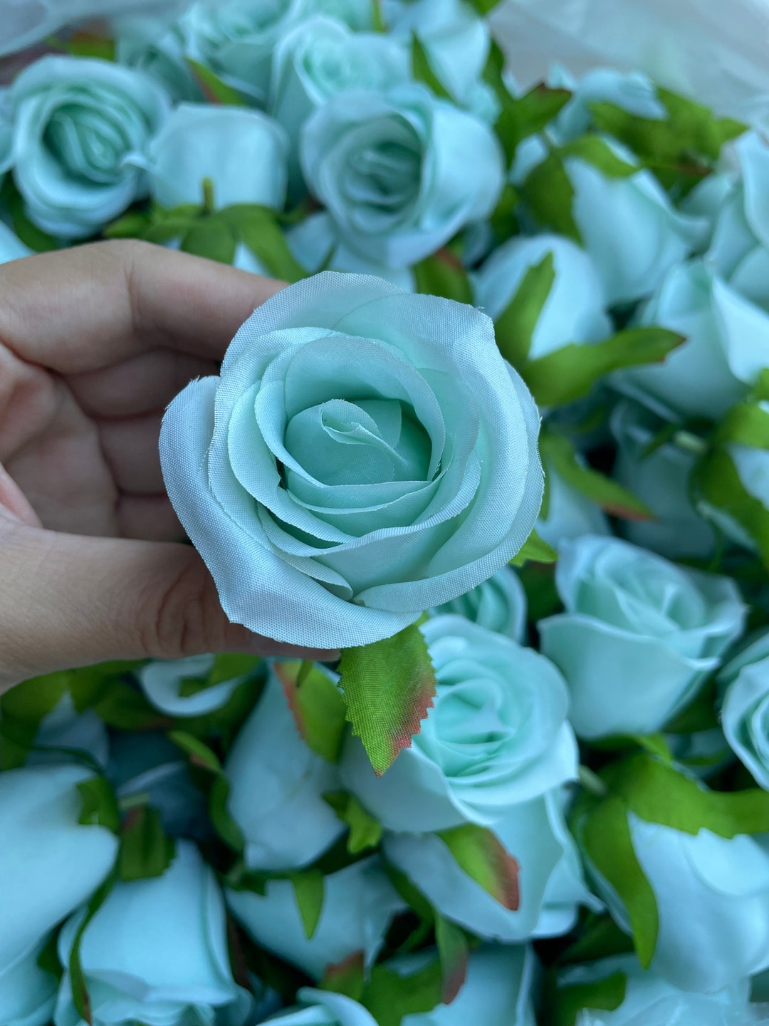 Sage Green Rose Buds Artificial Roses Flowers in Sage Green Etsy