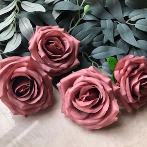 10-100pcs Artificial Flowers Dusty Rose Fake Roses for DIY Wedding Bouquets Centerpieces Arrangements Party Baby Shower