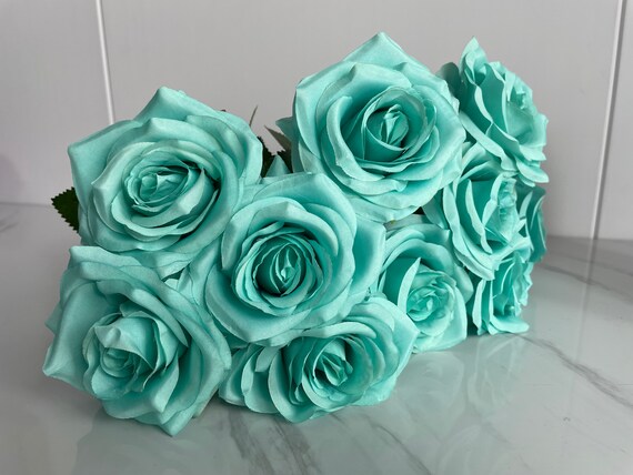 tiffany blue silk roses