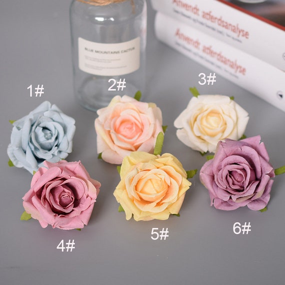 ATFL 12 Rose Artificiali Color Avorio In Seta – Fiori Finti Con Stelo 45cm, Diametro 10cm Per Matrimoni E Centrotavola - 2