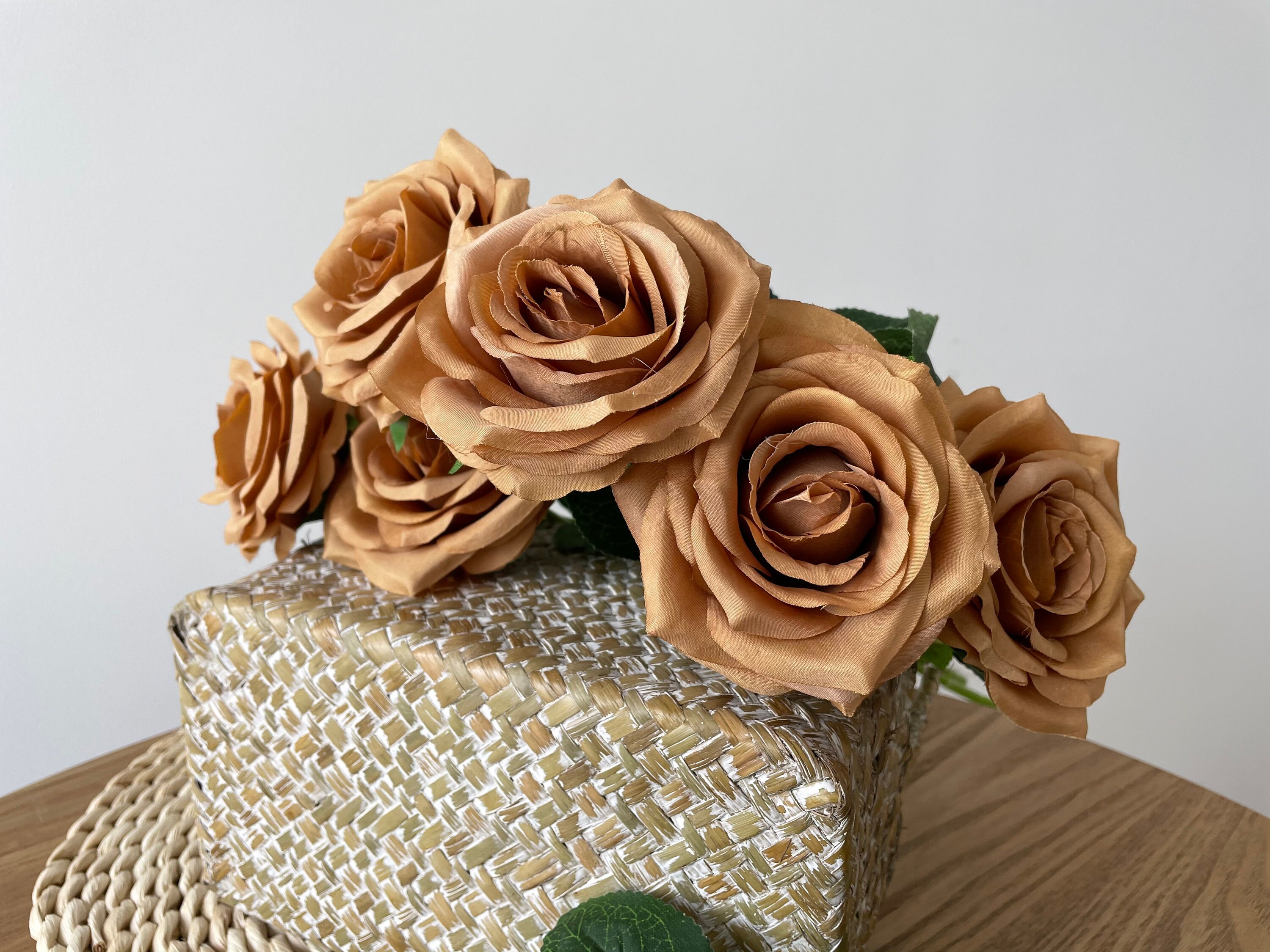 10pcs Toffee Artificial Rose Stem Brown Silk Rose Artificial Etsy