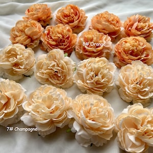 2023 Hot Sale Artificial Peony Flowers Silk Peony Flowers Champagne Peony Flowers Head Wholesale Wedding Flowers Head Only 10-100pcs