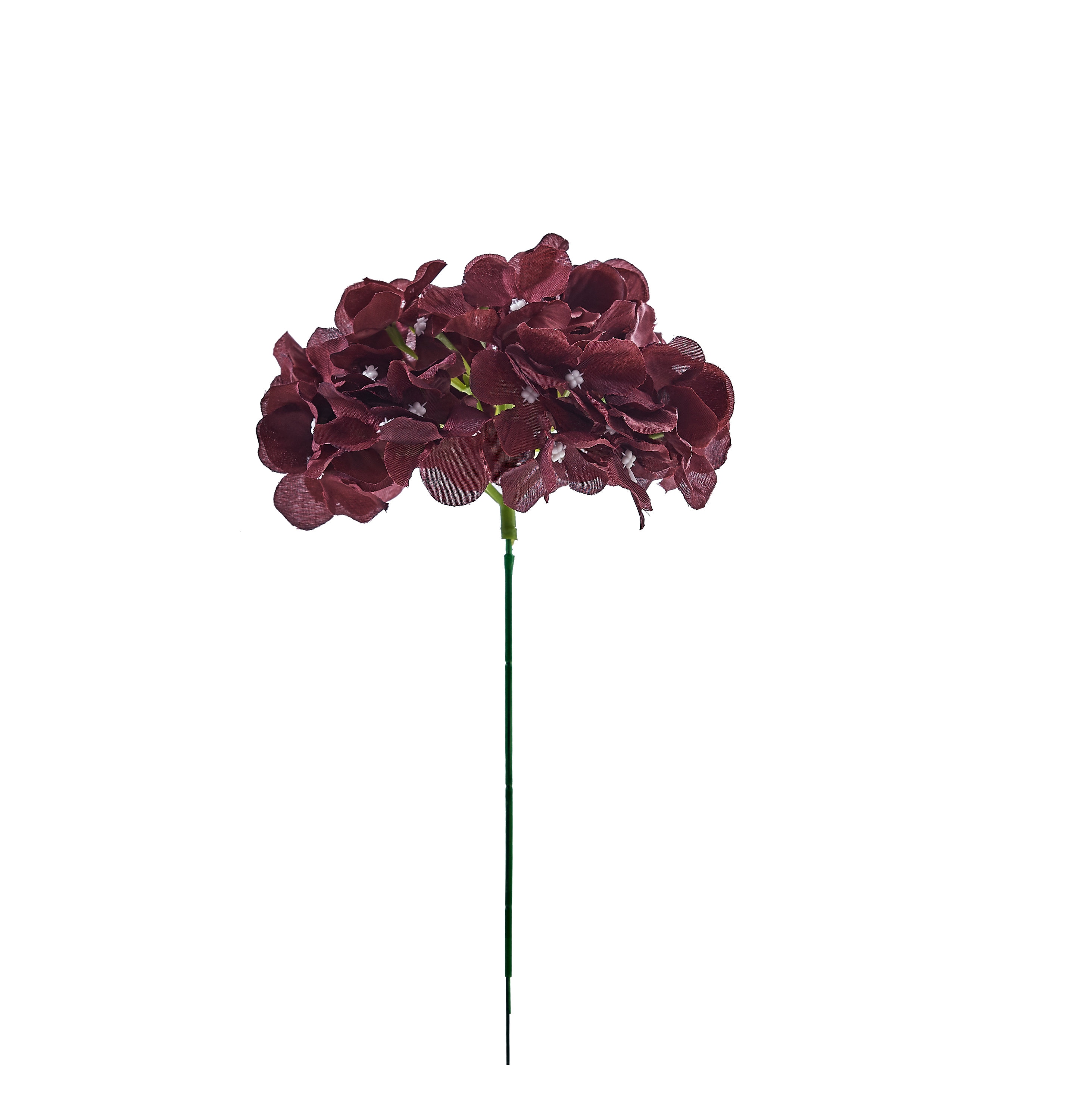 Dark Burgundy Hydrangea Silk Flowers Heads 10pcs Full Etsy