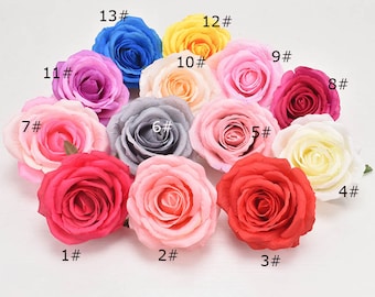 10-100pcs Wholesale Artificial Rose Head Grey Rose Purple Rose in bulk Yellow Rose Head Only for Wedding Home Decorations