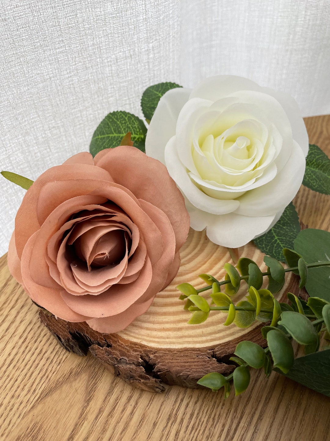 Dusty Rose Fake Roses Flowers Silk Roses for DIY Wedding Bouquets
