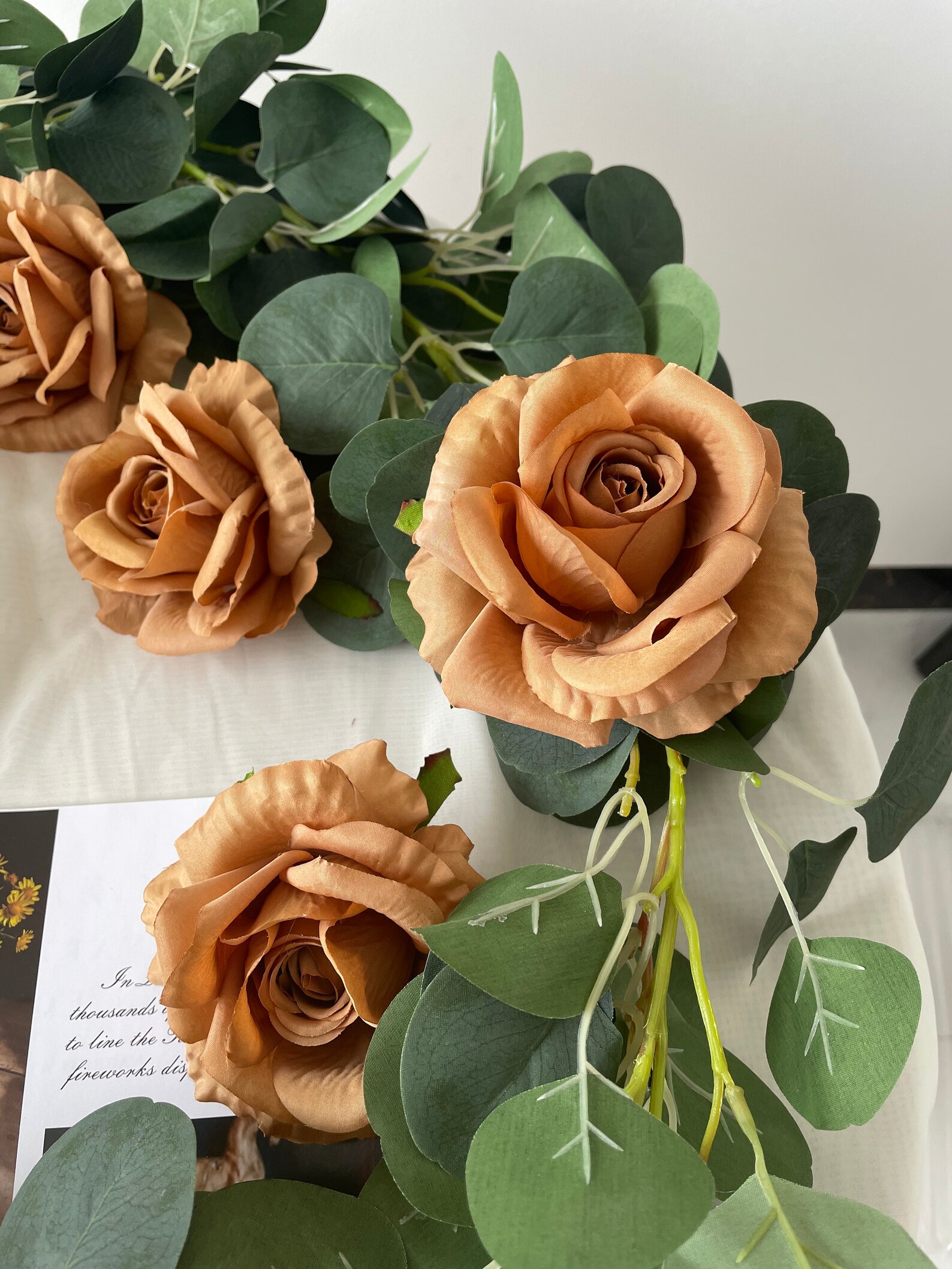 Artificial Silk Roses Toffee Silk Rose Only Brown Flowers Head Etsy 日本
