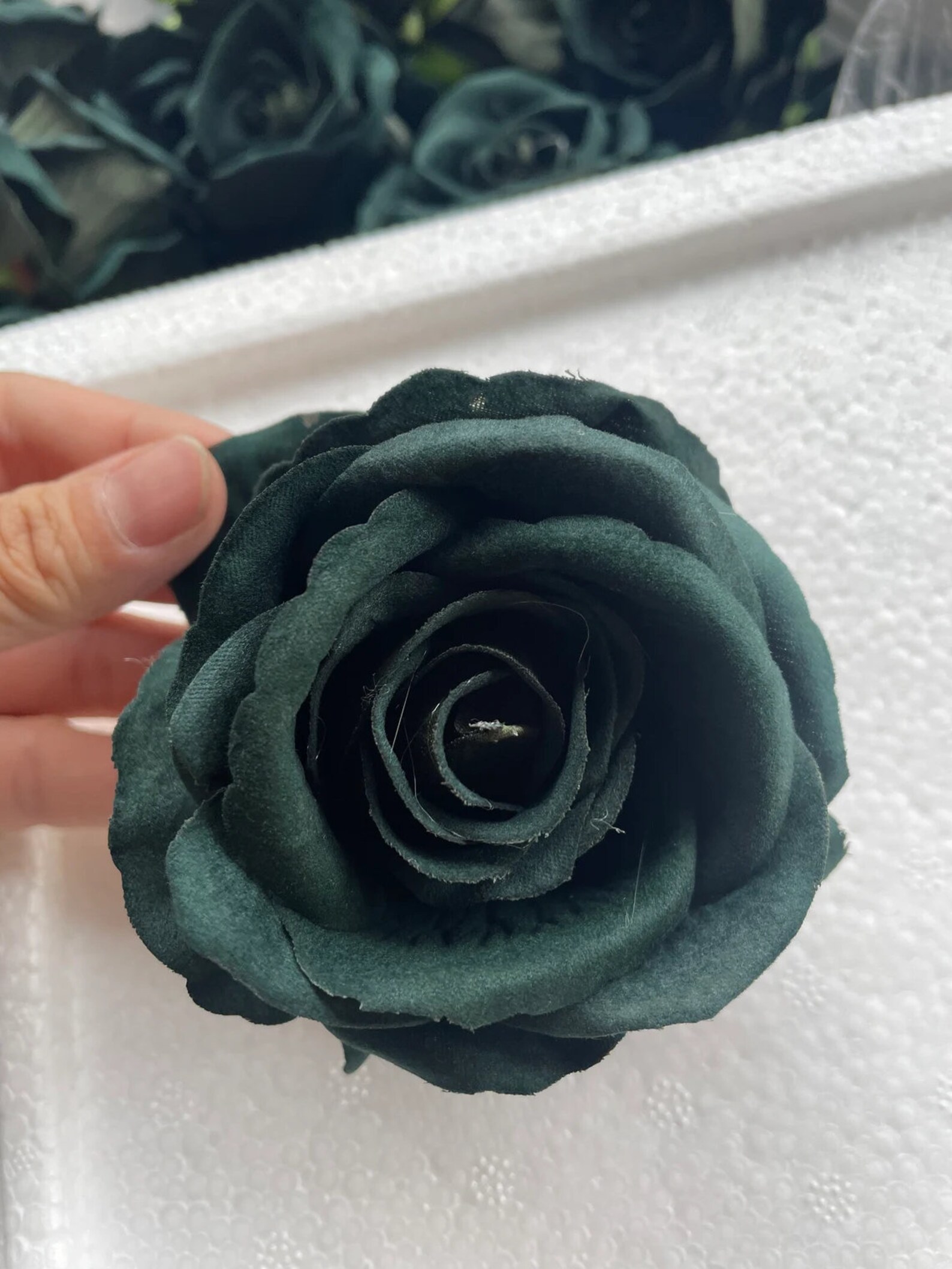 1050pcs Emerald Green Roses Artificial Velvet Burgundy Rose Etsy