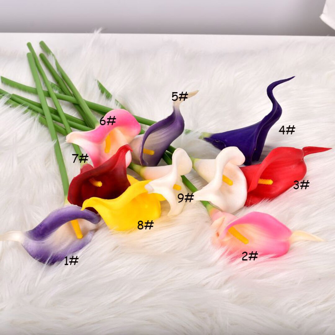 1020pcs Real Touch Calla Lily Fake White Flowers Wedding Etsy