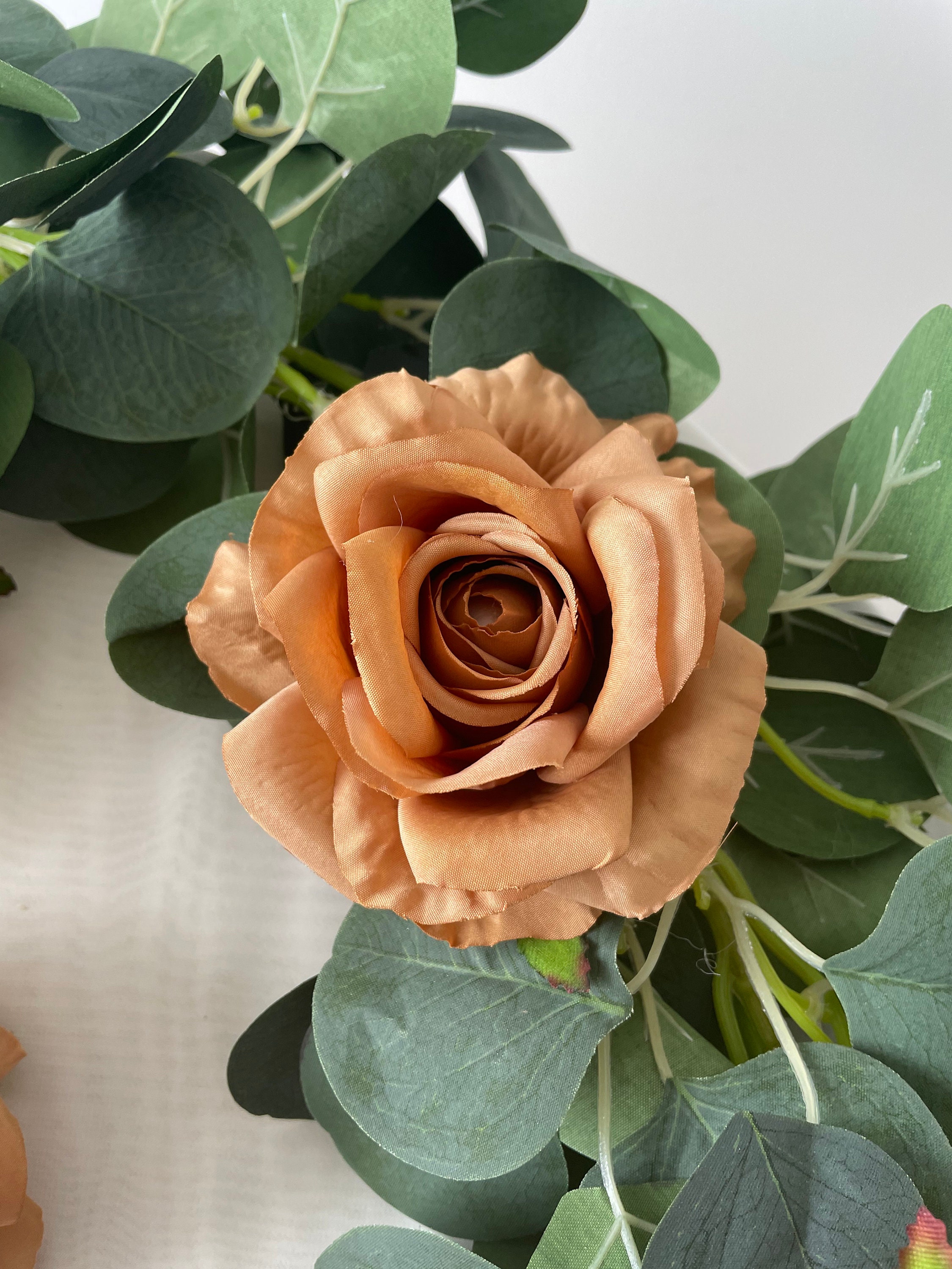 12 rose artificiali in seta con steli, 50,8 cm, bouquet di rose