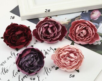 Flores de ranúnculo de terciopelo rosa empolvado, suministros para ramilletes DIY